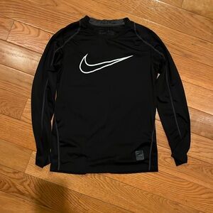 Nike Pro Dri-Fit Long Sleeve Fitted Shirt YM Black
